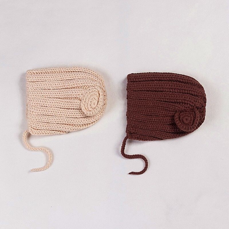 Čína Kojenecká jednoduchá pletená čepice s ušima