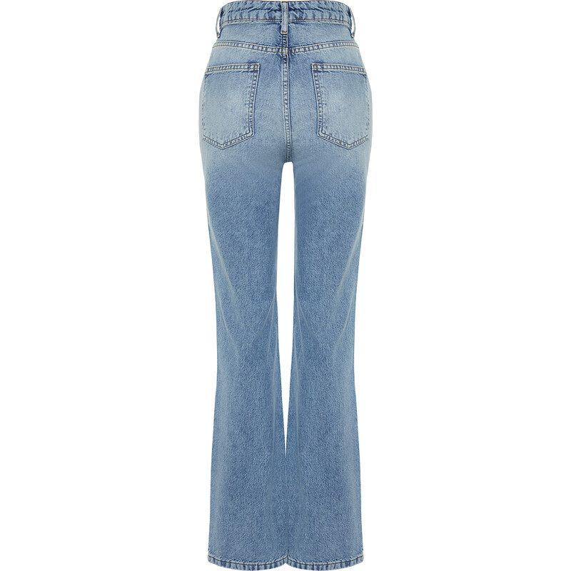 Trendyol Light Blue More Sustainable High Waist Wide Leg Jeans