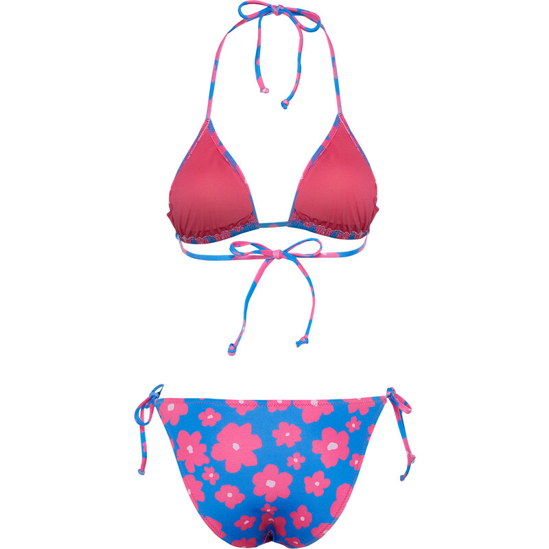 Trendyol Floral Patterned Triangle Tie Bikini Set