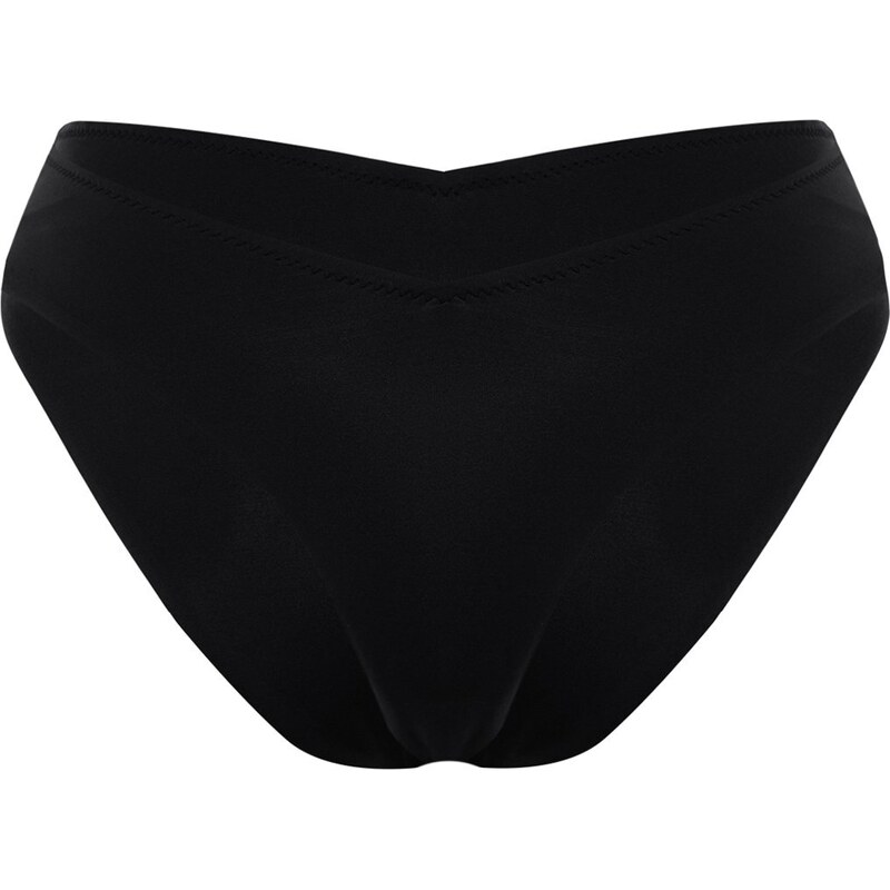 Trendyol Black V-Cut High Leg Brazilian Bikini Bottom