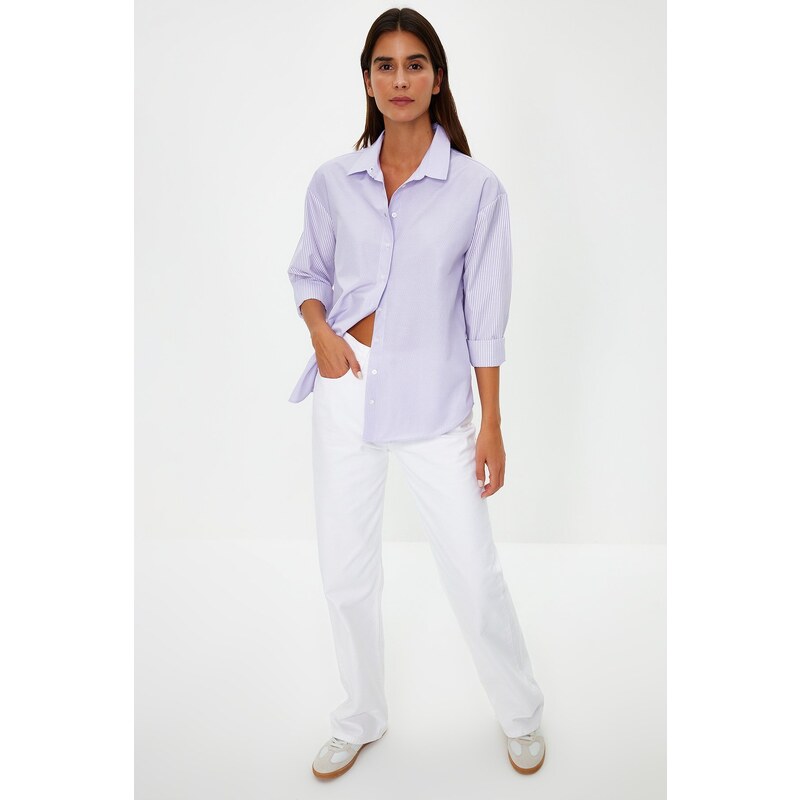 Trendyol Quickly Loose Fit Cotton Woven Shirt