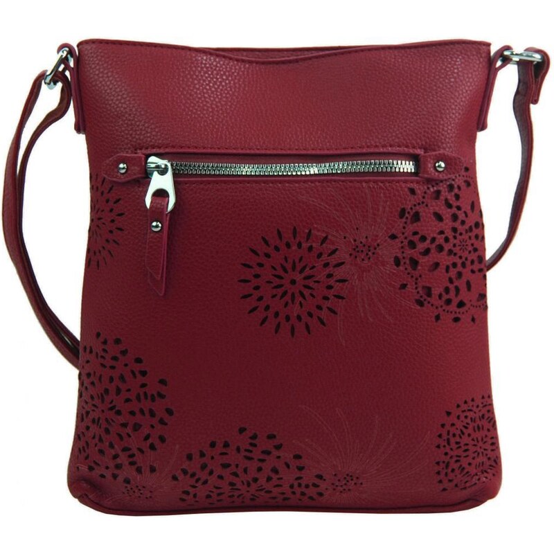 BELLA BELLY Crossbody dámská kabelka v květovaném designu tmavě červená 5432-BB