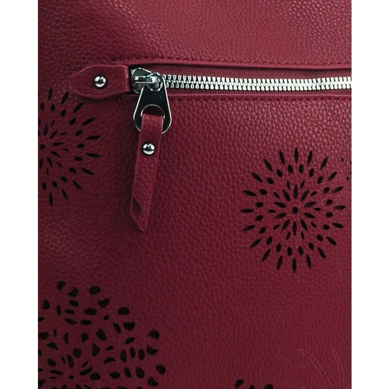 BELLA BELLY Crossbody dámská kabelka v květovaném designu tmavě červená 5432-BB