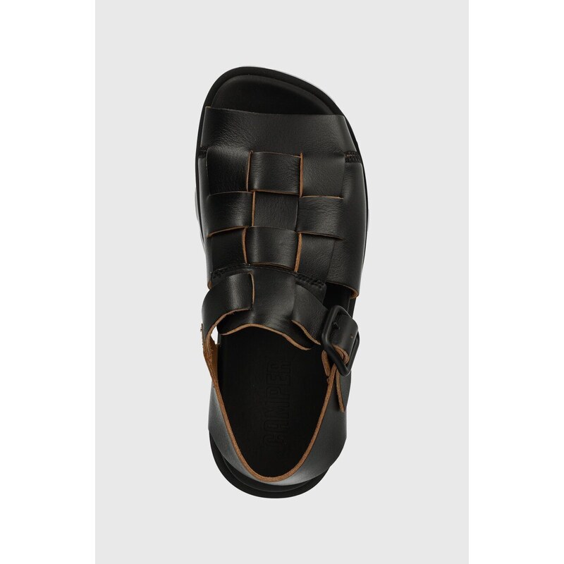 Kožené sandály Camper Brutus Sandal dámské, černá barva, K201397.005