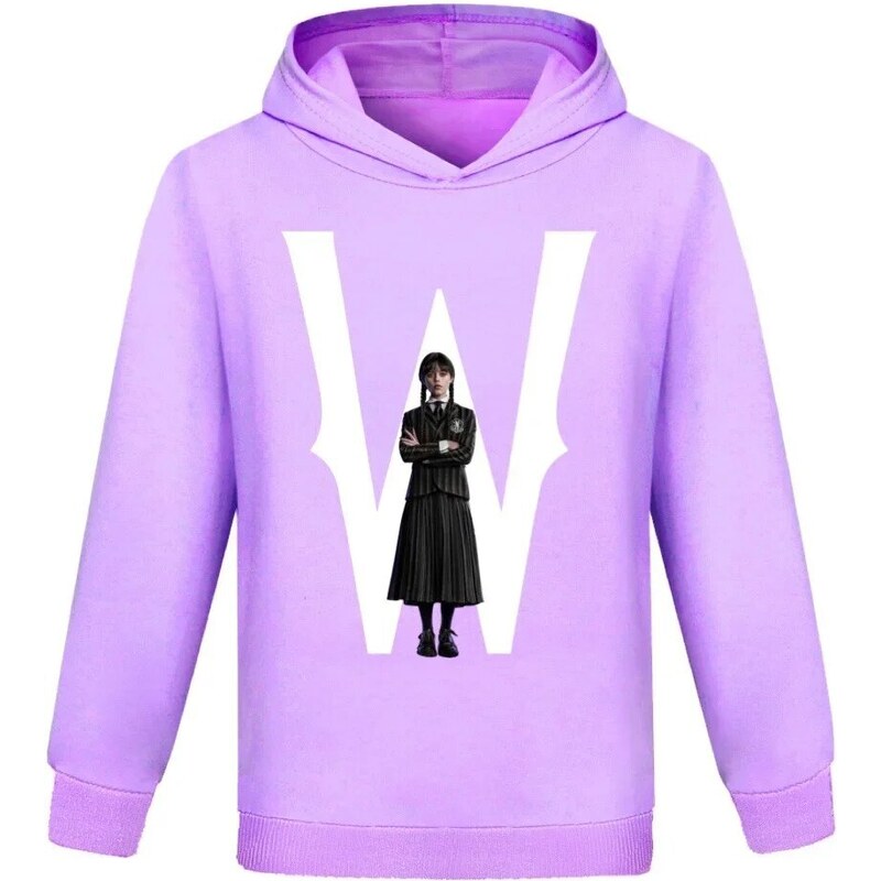 Dívčí mikina střihu "hoodie" s potiskem Wednesday Addams