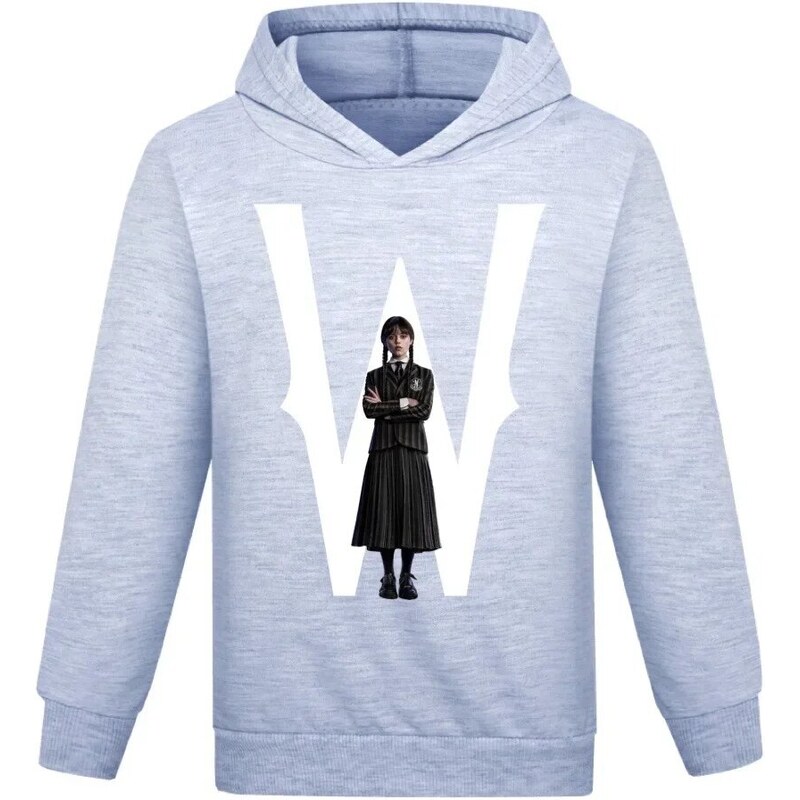 Dívčí mikina střihu "hoodie" s potiskem Wednesday Addams