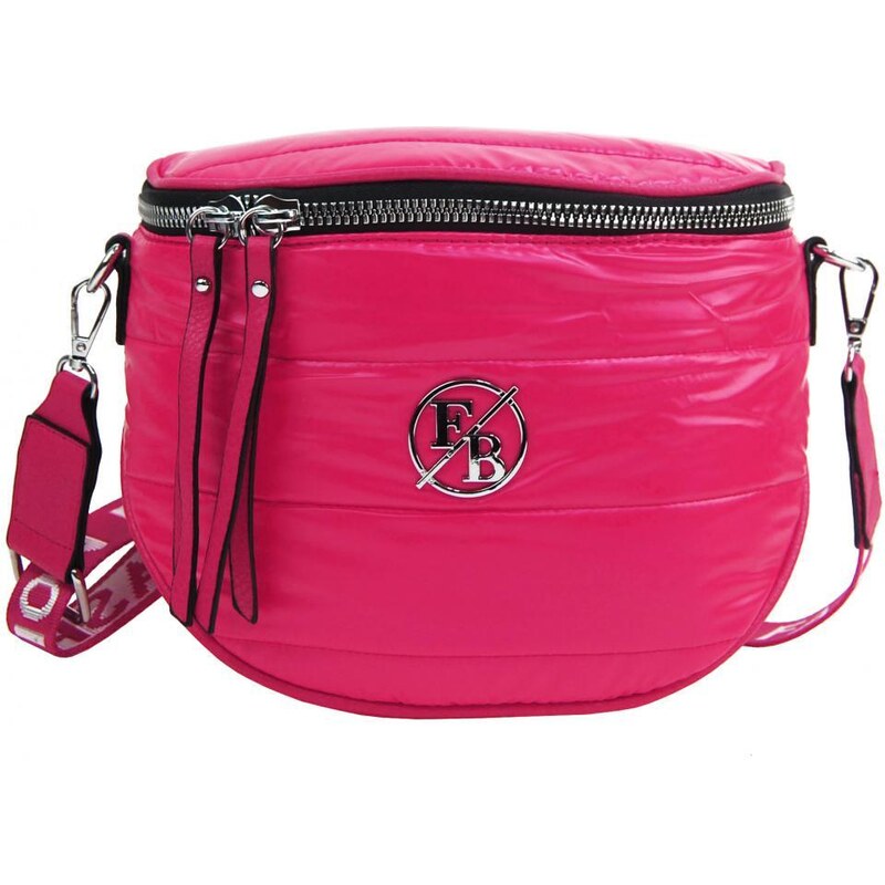Fashion Bag Moderní dámská crossbody kabelka / ledvinka fuchsiová růžová