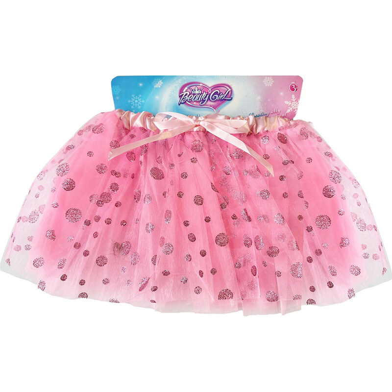 Dětská tutu sukně s puntíky růžová 28 cm
