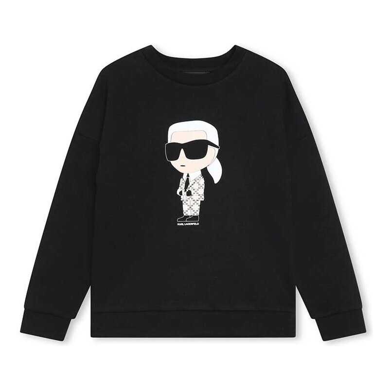 Dětská mikina Karl Lagerfeld černá barva, s potiskem