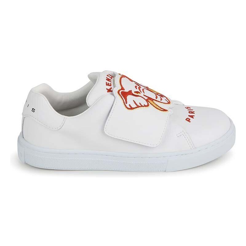 Dětské kožené sneakers boty Kenzo Kids bílá barva