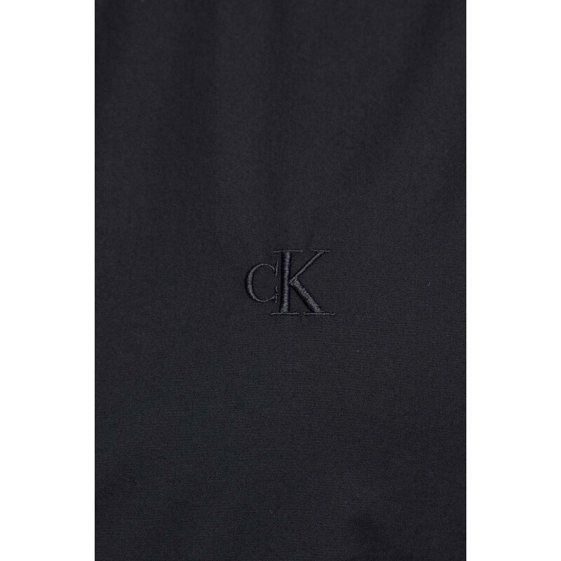 Košile Calvin Klein Jeans pánská, černá barva, slim, s klasickým límcem