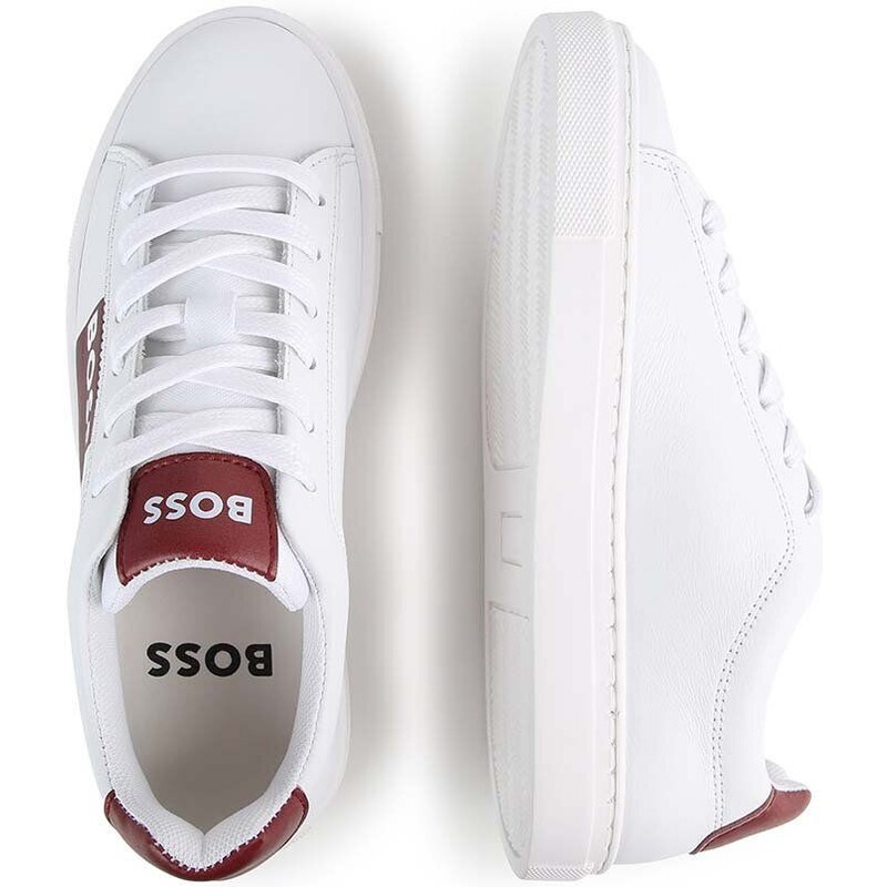 Dětské kožené sneakers boty BOSS bílá barva