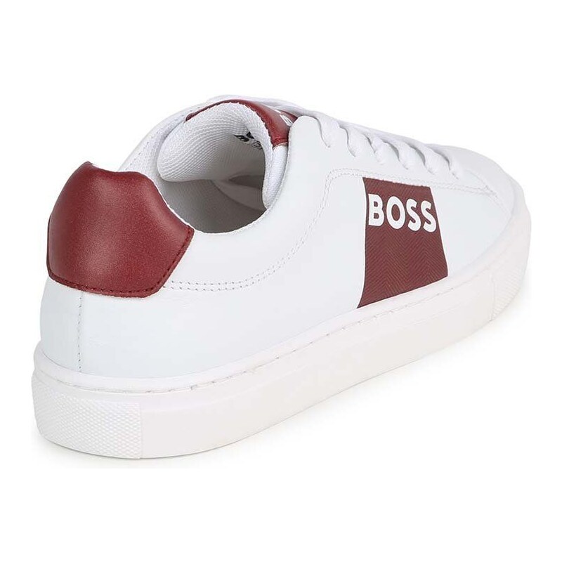 Dětské kožené sneakers boty BOSS bílá barva