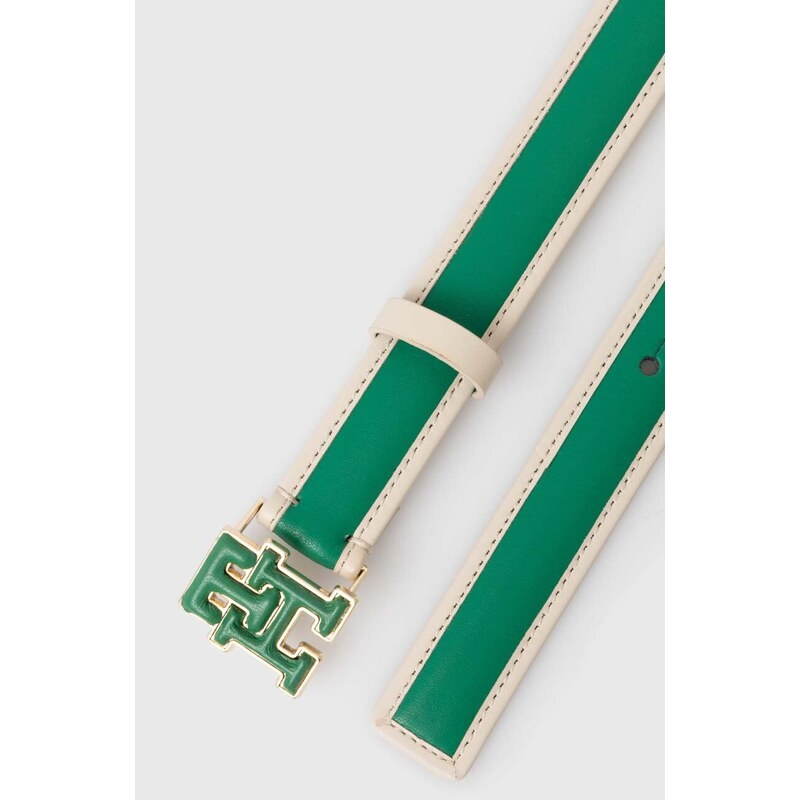 Kožený pásek Tommy Hilfiger dámský, zelená barva