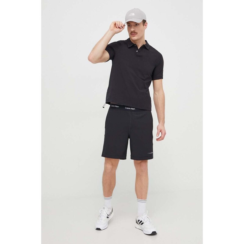 Tréninkové polo tričko Calvin Klein Performance černá barva