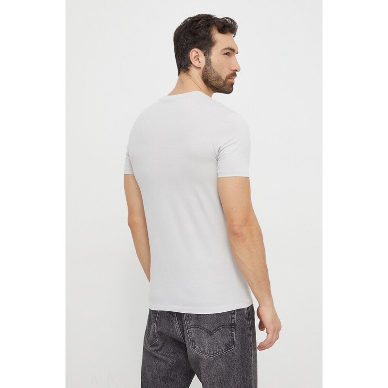 Bavlněné tričko Calvin Klein Jeans šedá barva, s potiskem