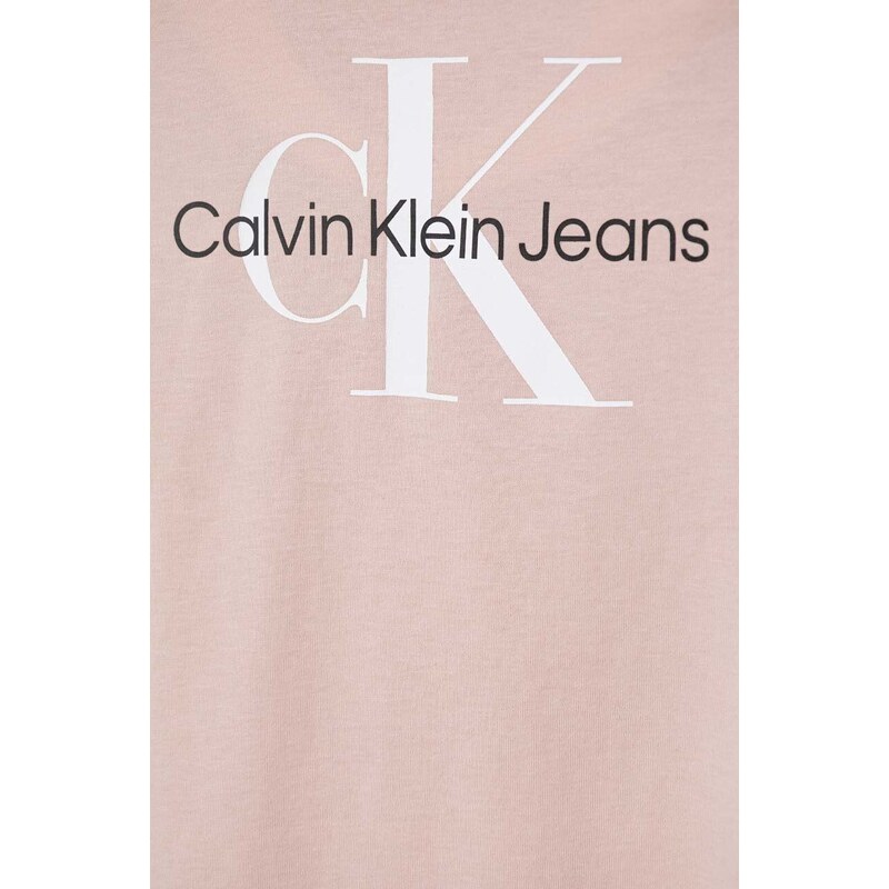 Dětské bavlněné tričko Calvin Klein Jeans černá barva, s potiskem