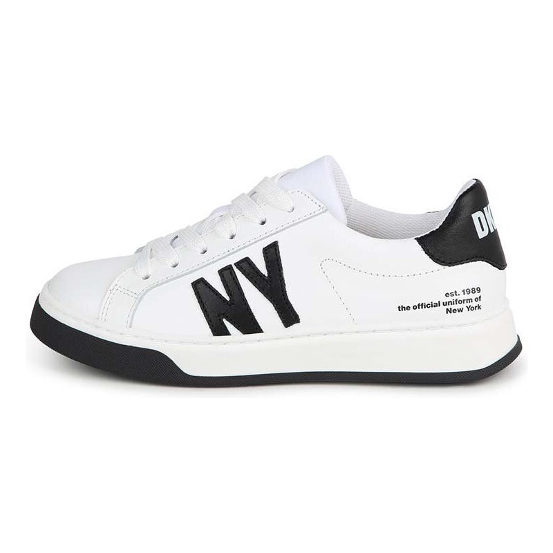 Dětské kožené sneakers boty Dkny bílá barva