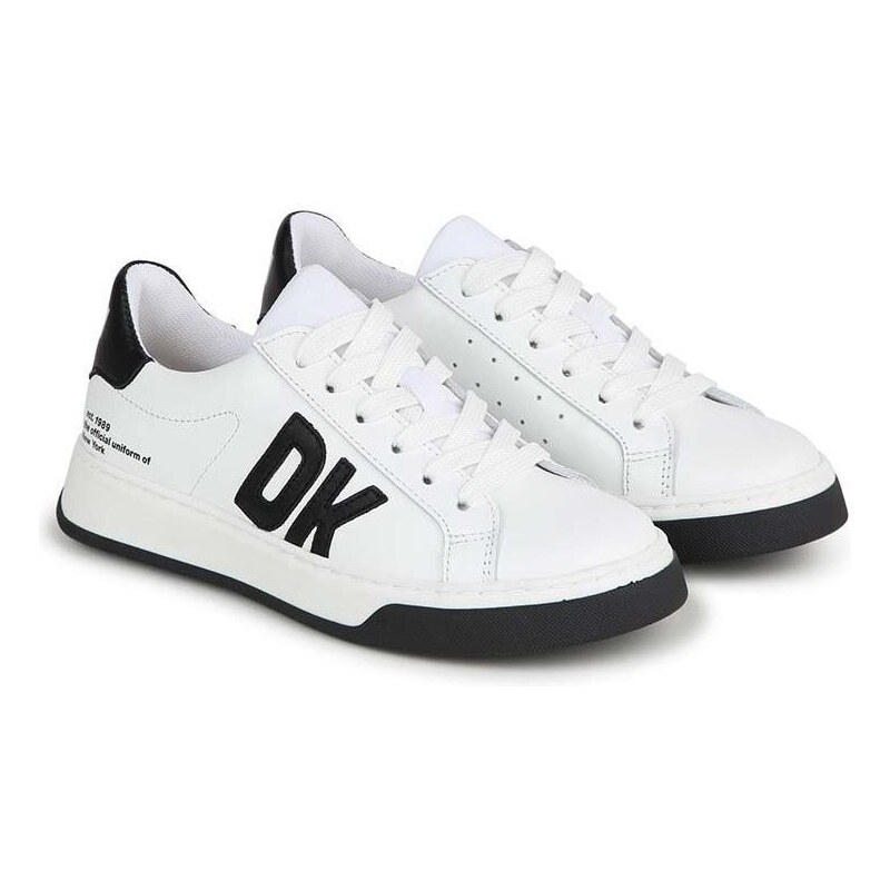 Dětské kožené sneakers boty Dkny bílá barva