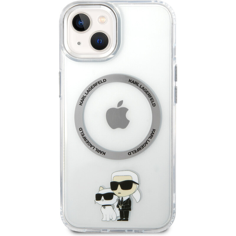Ochranný kryt na iPhone 15 PLUS - Karl Lagerfeld, IML Karl and Choupette NFT MagSafe Transparent
