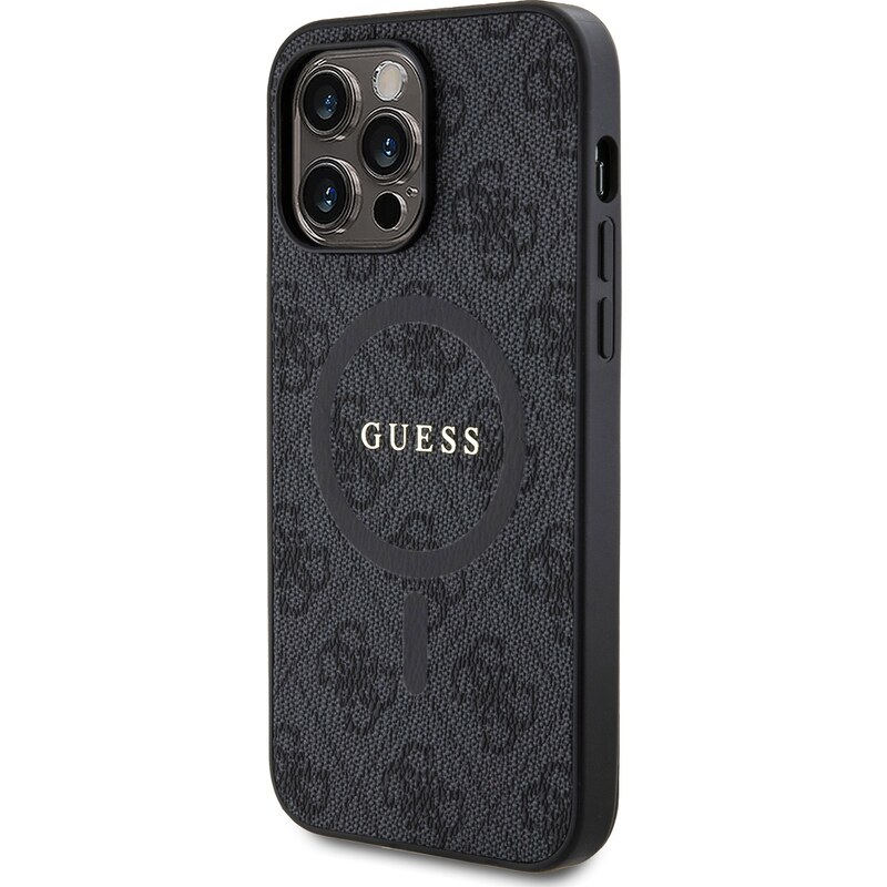 Ochranný kryt na iPhone 14 Pro MAX - Guess, 4G Colored Ring MagSafe Black