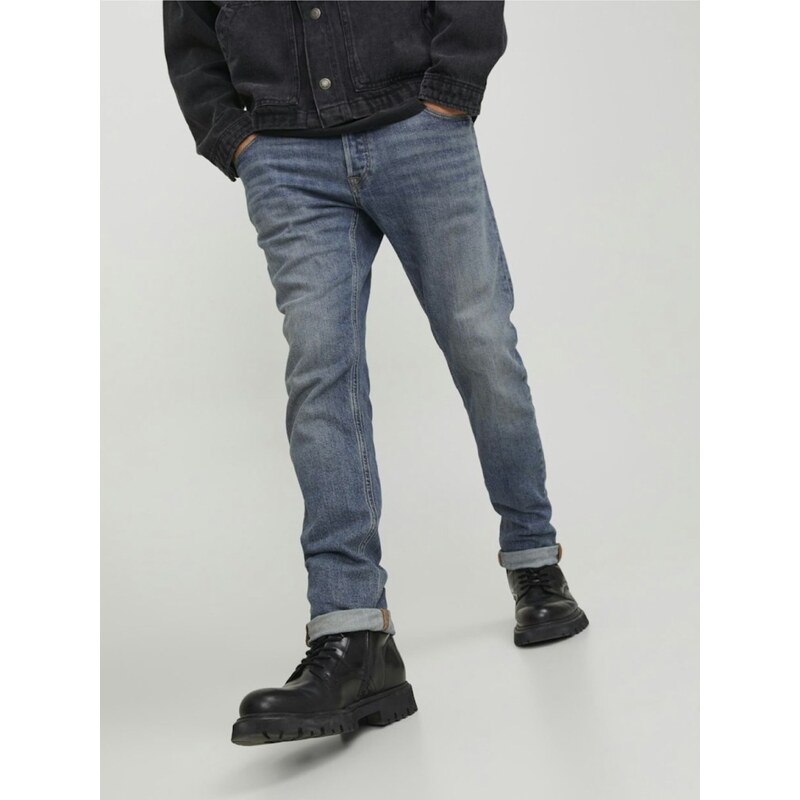 Modré pánské slim fit džíny Jack & Jones Glenn - Pánské