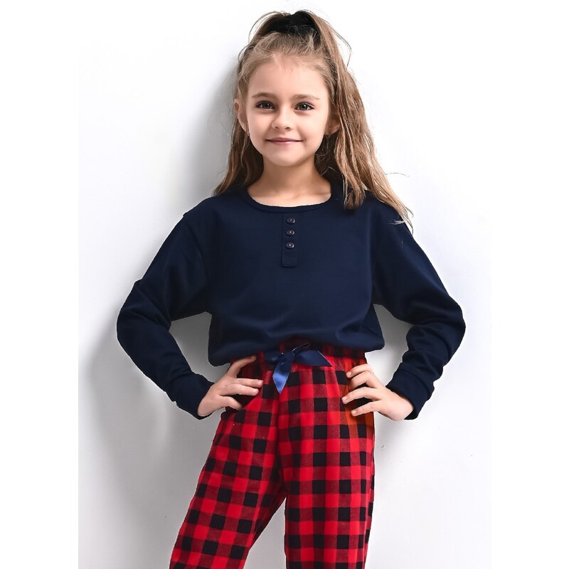 Pyjamas Sensis Bonnie Kids Girls Christmas length 134-152 navy blue 059