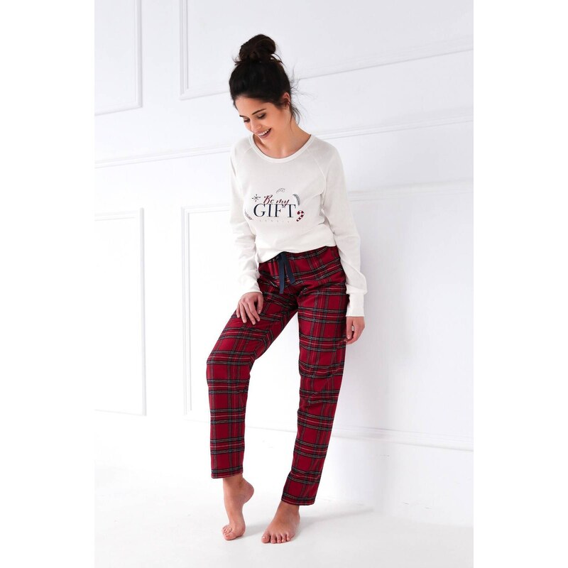 Pyjamas Sensis Maribel Interlock/Flannel Christmas S-XL cream 001