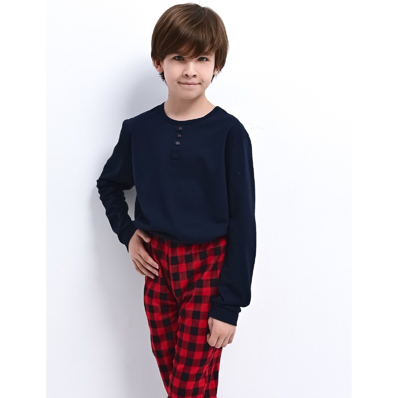 Pyjamas Sensis Louie Kids Boy Christmas length 110-128 navy blue 059