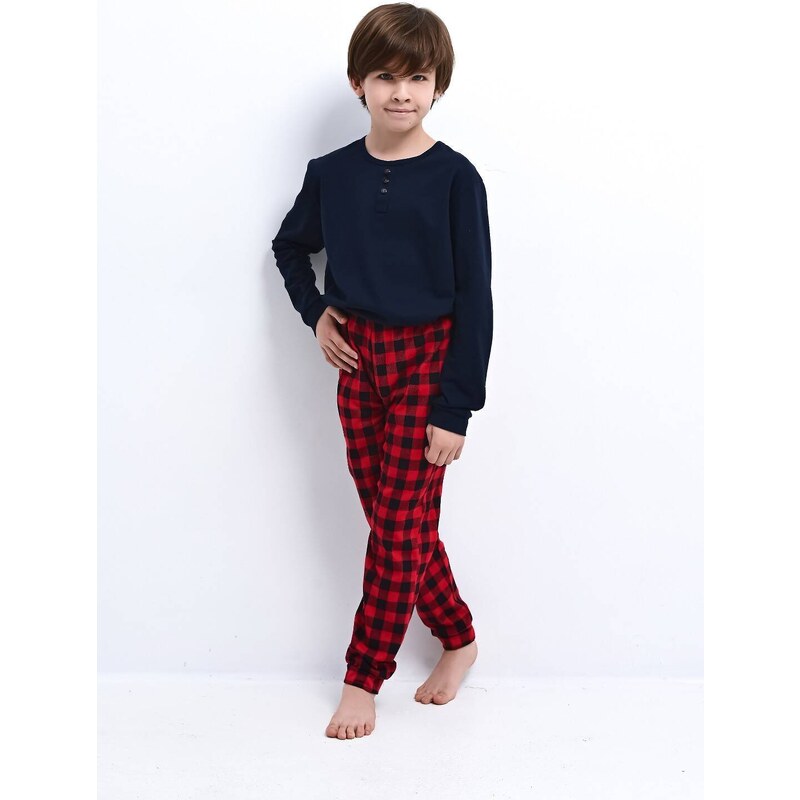 Pyjamas Sensis Louie Kids Boy Christmas length 110-128 navy blue 059