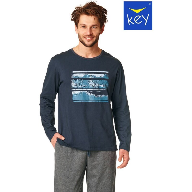 Pyjamas Key MNS 862 B22 length/yr M-2XL graphite-grey melange