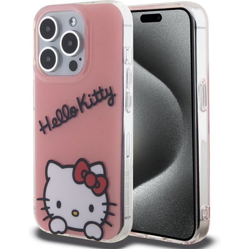 Ochranný kryt na iPhone 15 Pro - Hello Kitty, IML Daydreaming Logo Pink