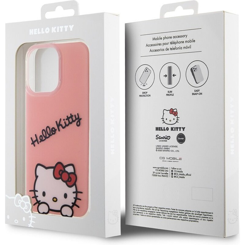 Ochranný kryt na iPhone 15 Pro MAX - Hello Kitty, IML Daydreaming Logo Pink