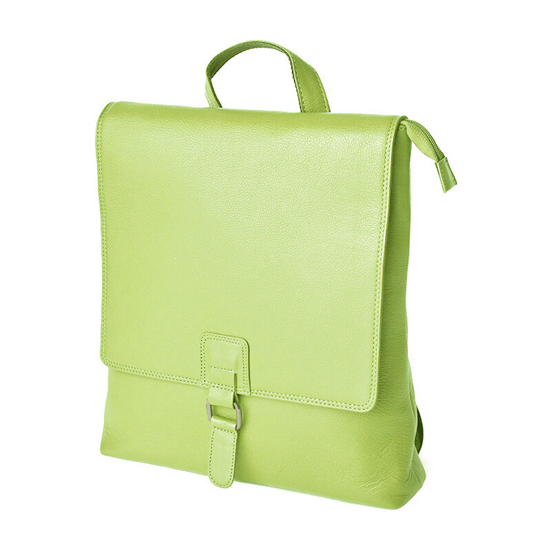 Dámský kožený batoh (taška) světle zelený BP02