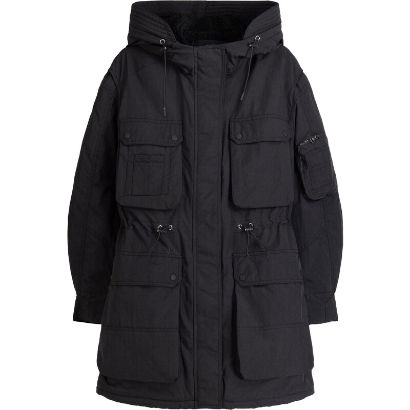 Bershka Přechodová parka černá
