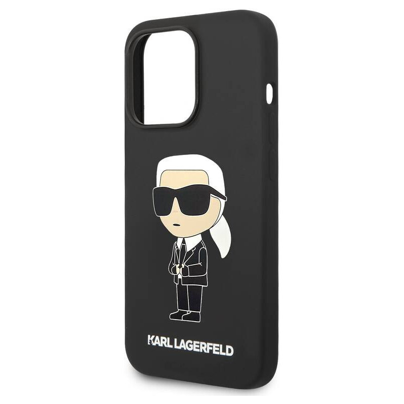 iPhone 15 Pro Karl Lagerfeld Liquid Silicone Ikonik NFT Case černá