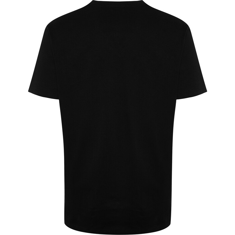 Trendyol Black Regular/Regular Fit V-Neck Basic 100% Cotton T-Shirt