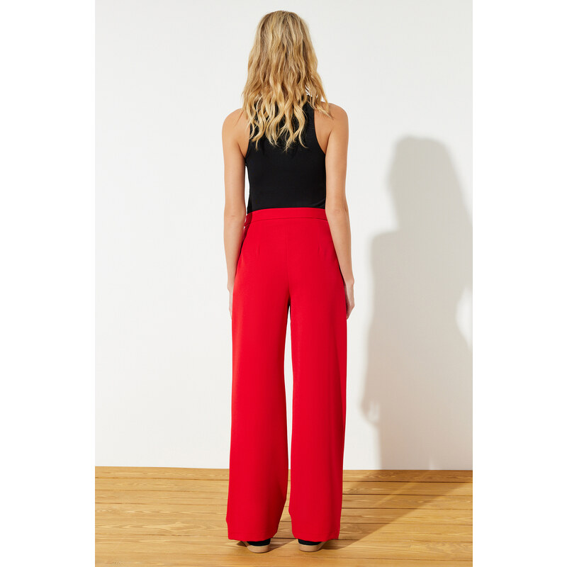 Trendyol Red Wide Leg/Wide Leg Woven Trousers