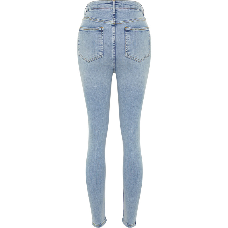 Trendyol Light Blue Vintage High Waist Skinny Jeans