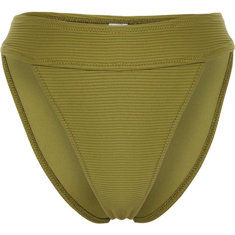 Trendyol Green Textured High Leg Regular Bikini Bottom