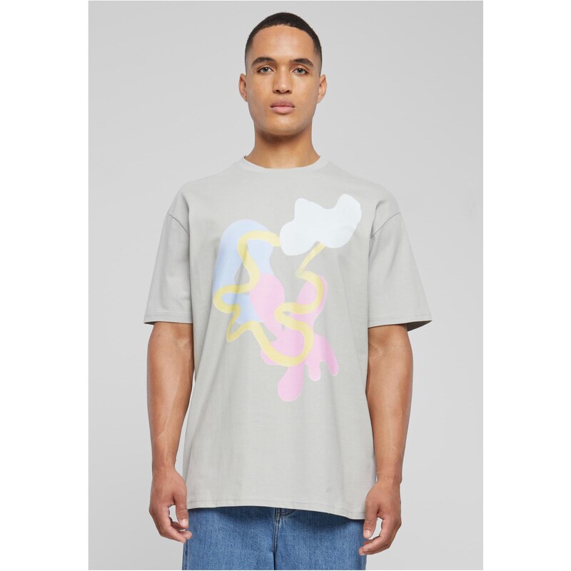Mister Tee Abstraktní oversize tričko světlého asfaltu