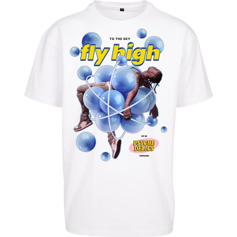 Mister Tee Psychadelic oversize tričko bílé
