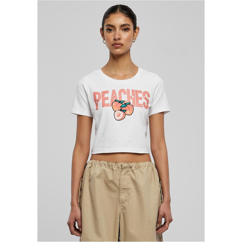 Mister Tee Peaches Cropped Tee bílé