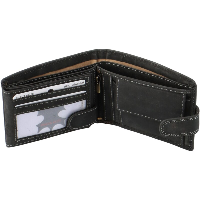Delami Pánská kožená peněženka Zvěrokruh Kozoroh Saimon, černá