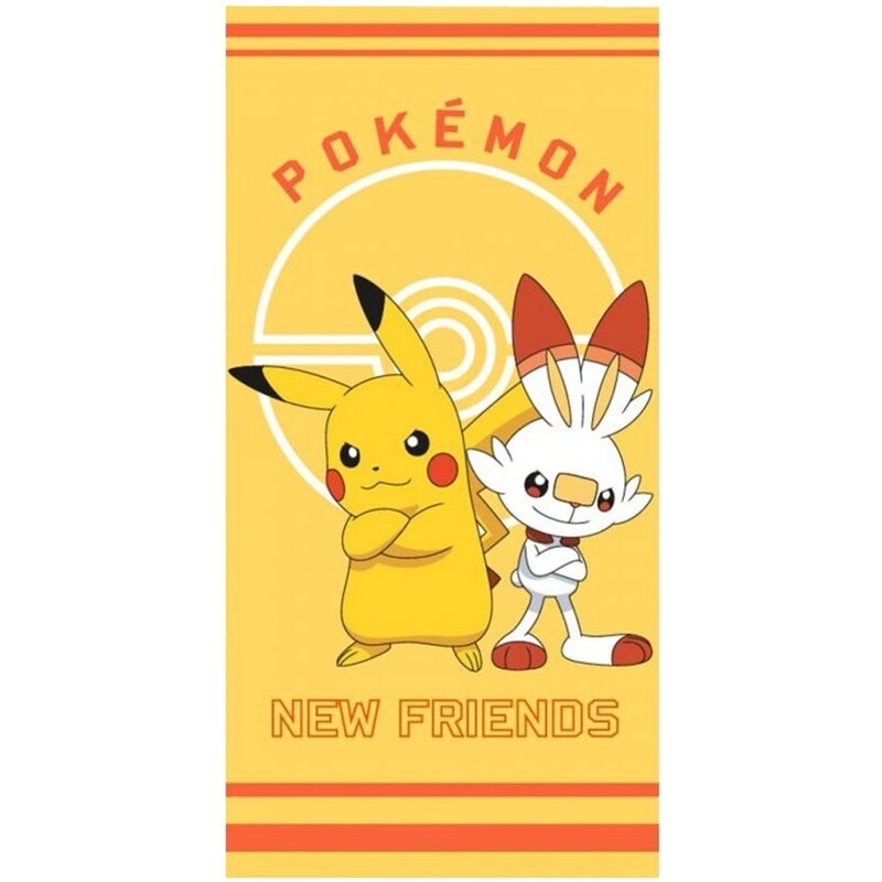 Halantex Plážová osuška Pokémon - motiv New Friends - 100% bavlna - 70 x 140 cm