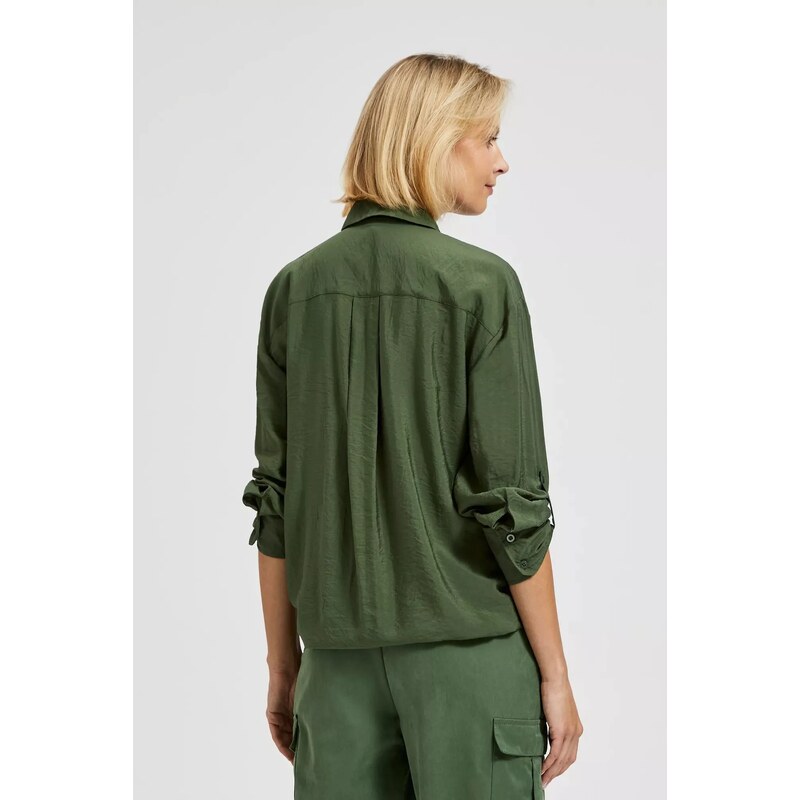 Moodo Zelená khaki dámská košile