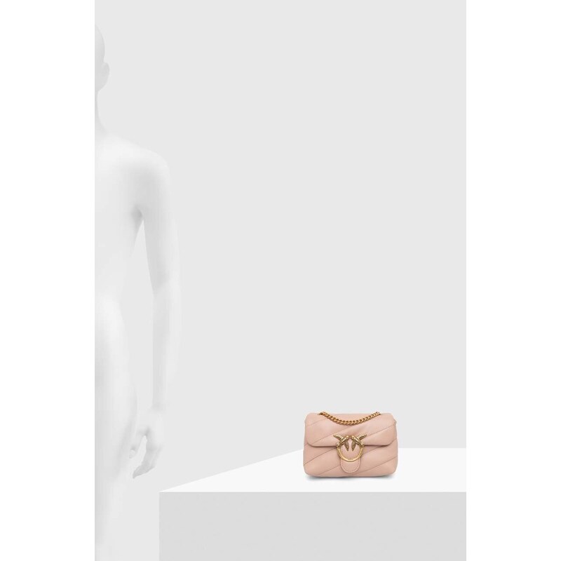 Kožená kabelka Pinko béžová barva, 100040.A0F2