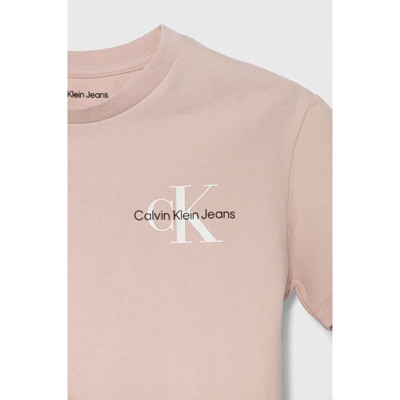 Dětská souprava Calvin Klein Jeans růžová barva