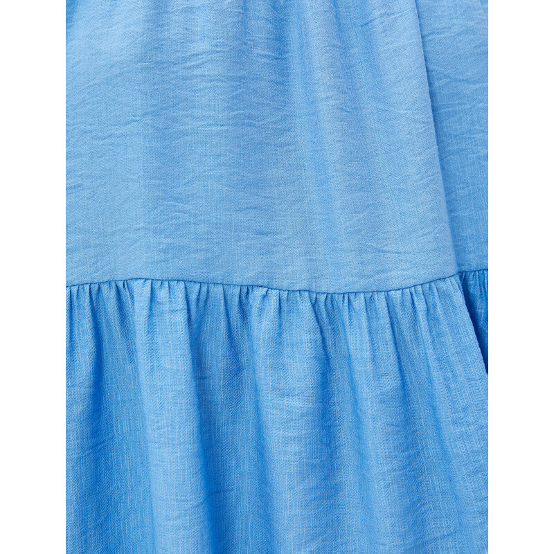 Koton Tiered Mini Dress Sleeveless Crew Neck