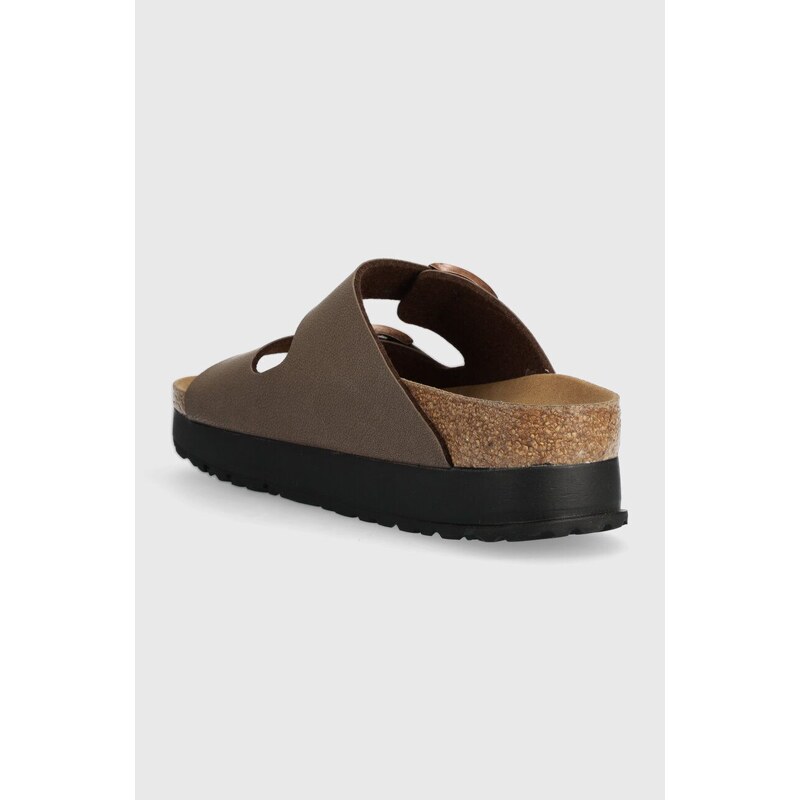 Pantofle Birkenstock Arizona Platform Flex dámské, hnědá barva, na platformě, 1027417